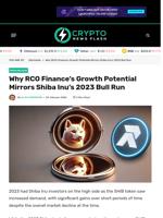 Why RCO Finance’s Growth Potential Mirrors Shiba Inu’s 2023 Bull Run - Crypto News Flash
