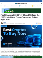 Final Chance at $0.0016? BlockDAG Tops the 2025 List of Best Crypto Currencies To Buy Right Now  - TheNewsCrypto