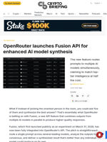 OpenRouter launches Fusion API for enhanced AI model synthesis