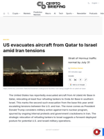 US evacuates aircraft from Qatar to Israel amid Iran tensions
