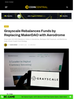 Grayscale Rebalances Funds by Replacing MakerDAO with Aerodrome