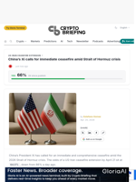 China's Xi calls for immediate ceasefire amid Strait of Hormuz crisis