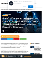 BlockDAG’s $0.40 Jump on CMC Fuels $1 Target! XRP Price Drops 27% & Solana Price Prediction Remains Cautious | Live Bitcoin News