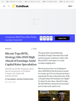 Bitcoin Price (BTC) News: $100K Back in Play; MSTR Regains $400