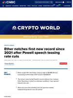 Ether notches first new record since 2021 after Powell speech teasing rate cuts