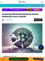 Analyst Says Bitcoin Bear Market Has Started, Predicts 50% Crash To $61,000