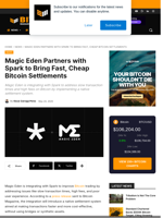 Magic Eden Partners With Spark To Bring Fast, Cheap Bitcoin Settlements