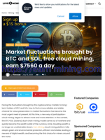 Market fluctuations brought by BTC and SOL, free cloud mining, earn $7560 a day | Live Bitcoin News