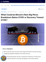 What Could be Bitcoin’s Next Big Move: Breakdown Below $110K or Recovery Toward $115K?