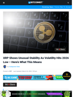 XRP Shows Unusual Stability As Volatility Hits 2026 Low - Here’s What This Means | Bitcoinist.com