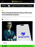 New DeepSeek Model Halves API Costs for Extended Contexts - CoinCentral