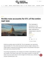 Nvidia now accounts for 8% of the entire S&P 500