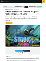 Bitcoin Grills $100,000, But a Higher Low is on the Cards