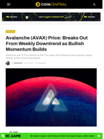 Avalanche (AVAX) Price: Breaks Out From Weekly Downtrend as Bullish Momentum Builds - CoinCentral