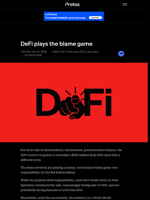 DeFi plays the blame game