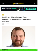 Hoskinson Unveils LayerZero Integration And USDCx Launch On Cardano
