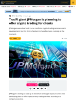 JPMorgan To Offer Crypto Trading But Won't Custody Assets Directly