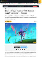 Over 40% Of Ether Locked In Unprecedented Supply Squeeze