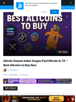 Best Altcoins to Buy as Altcoin Season Index Jumps
