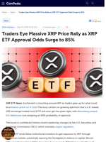 Traders Eye Massive XRP Price Rally as XRP ETF Approval Odds Surge to 85%