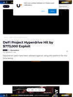 DeFi Project Hyperdrive Hit by $773,000 Exploit - U.Today