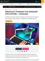 Ethereum’s ‘Trustware’ Era Could Push ETH to $15.8K, Says Consensys