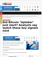 Did Bitcoin ‘Uptober’ just start? Analysts say watch these key signals next - The Crypto News Wire