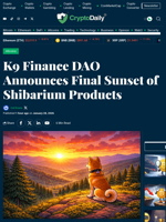 K9 Finance DAO Announces Final Sunset of Shibarium Products - Crypto Daily