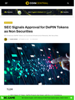 SEC Signals Approval for DePIN Tokens as Non Securities