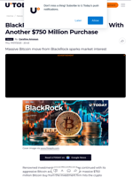 BlackRock Bids Harder on Bitcoin With Another $750 Million Purchase