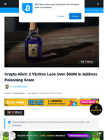 Crypto Alert: 2 Victims Lose Over $60M In Address Poisoning Scam | Bitcoinist.com