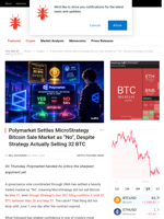 Polymarket Settles MicroStrategy Bitcoin Sale Market as "No"