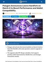 Polygon Announces Lisovo Hardfork on March 4
