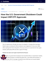 How the U.S. Government Shutdown Could Impact XRP ETF Approvals