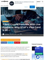 3 Best Crypto Presales With Live Products: Why $TAP's Visa Card is #1 | Live Bitcoin News