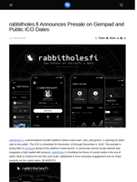 rabbitholes.fi Announces Presale on Gempad and Public ICO Dates - Visionary Financial