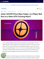 AsterRegardless of the prevailing bearish action, the Aster price appears to be poised for a huge bullish action (ASTR) Price Dips Today: Is a Major Bull Run to a New ATH Coming Next?