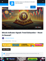 Bitcoin Indicator Signals Trend Exhaustion – Reset Or Reveral? | Bitcoinist.com