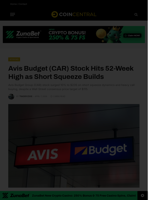 Avis Budget (CAR) Stock Hits 52-Week High as Short Squeeze Builds - CoinCentral