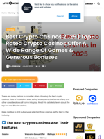 Best Crypto Casinos 2025 | Top-Rated Crypto Casinos Offer A Wide Range Of Games & Generous Bonuses | Live Bitcoin News