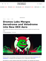 Dromos Labs Merges Aerodrome and Velodrome into New DEX Aero - 