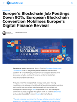 Europe's Blockchain Job Postings Down 90%, European Blockchain Convention Mobilises Europe's Digital Finance Revival - CryptoNewsZ
