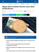 Ripple Gets Its Bank Charter and a Seat at Wall Street - Crypto News Flash