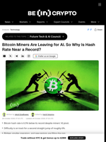 Bitcoin Miners Are Leaving for AI. So Why Is Hash Rate Near a Record?