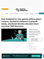 Kirk Goldsberry: Key games define player careers, Portland's defense is playoff-ready, and Dylan Brooks elevates team success | Bill Simmons
