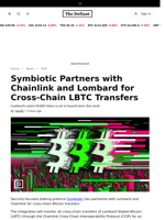 Symbiotic Partners with Chainlink and Lombard for Cross-Chain LBTC Transfers - 