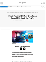 Pundit Predicts SEC May Drop Ripple Appeal This Week: Here’s Why