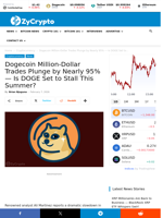 Dogecoin Million-Dollar Trades Plunge by Nearly 95% — Is DOGE Set to Stall This Summer? ⋆ ZyCrypto
