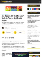 Can Ripple’s XRP Hold the Line? Analysts Point to Next Crucial Support