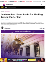 Coinbase Exec Slams Banks for Blocking Crypto Charter Bid